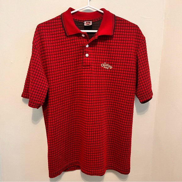 Callaway - Mens Medium - Red & Black - Vintage Golf Polo - - Picture 2 of 10